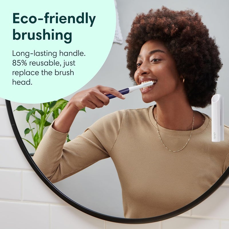 quip Rechargeable Sonic Toothbrush for Adults - Timed Electric Toothbrush with Cover - Replaceable Brush Head, Soft Bristles, Plastic Handle - Travel Toothbrush - Midnight - Image 5
